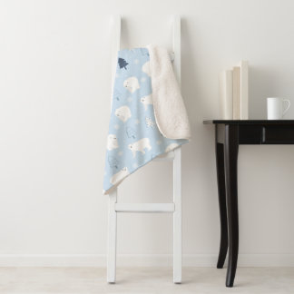 Couverture Sherpa Ours polaires mignons