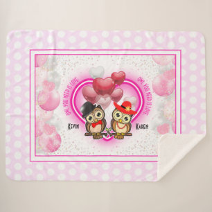 Couverture Sherpa Owl You Need is Love Large Sherpa Blanket