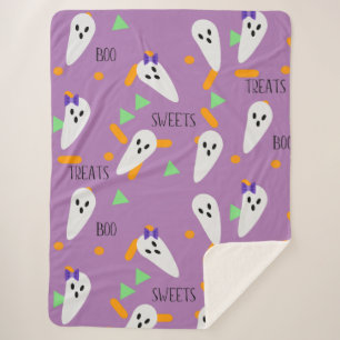 Couverture Sherpa Paillettes de confettis Halloween pour friandises 