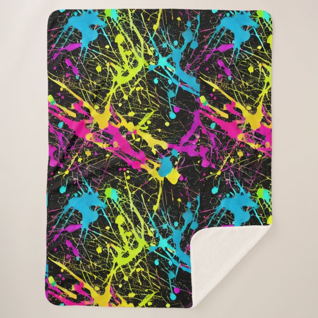 Couverture Sherpa Paint Neon brillant (Devant)
