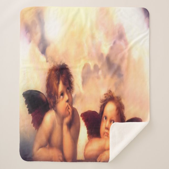 Couverture Sherpa Paire d'anges Putti (Devant)