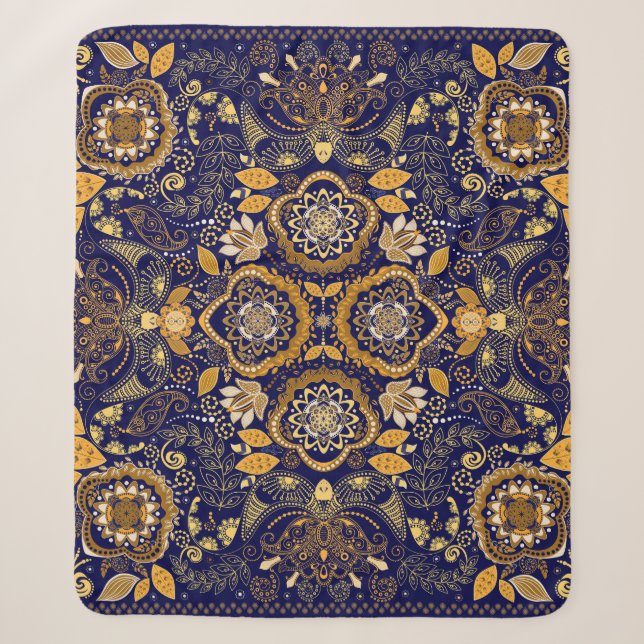 Couverture Sherpa Paisley Elegance : Motif de design textile (Devant)