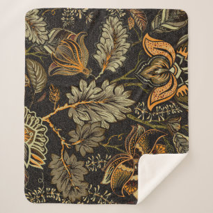 Couverture Sherpa Paisley floral indien, motif sans couture ethnique