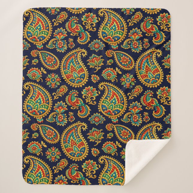 Couverture Sherpa paisley partout (Devant)
