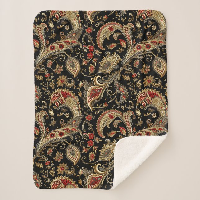 Couverture Sherpa Paisley, Victorien, Gothique,  (Devant)