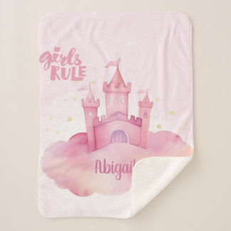 Couverture Sherpa Palais des filles sur l'aquarelle Cloud rose