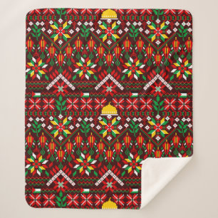 Couverture Sherpa Palestine Tatreez Broderie traditionnelle