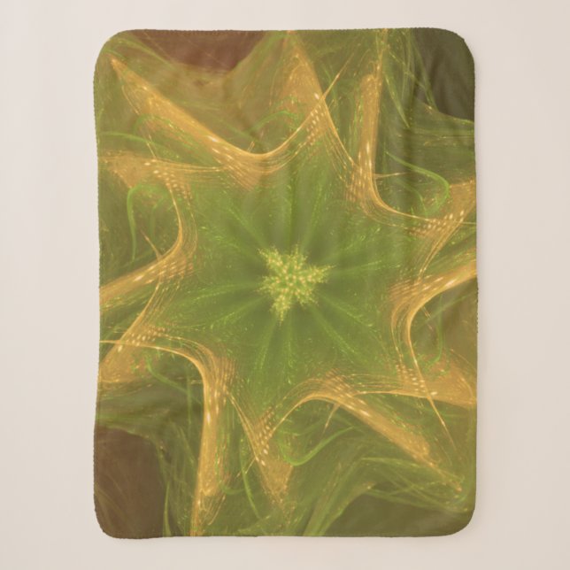 Couverture Sherpa Palette Sherpa Blanket Fractale Vert Lumière (Devant)