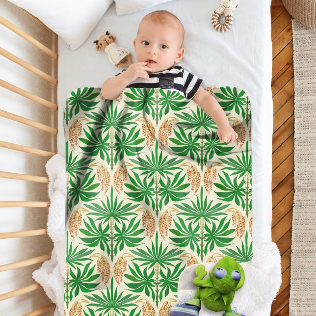 Couverture Sherpa Palm Flowers Tropical Pattern Sherpa Blanket (Créateur téléchargé)