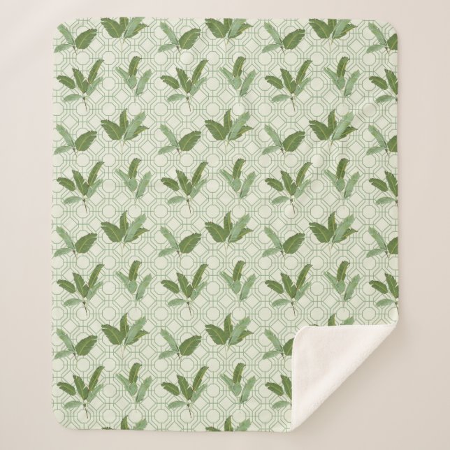 Couverture Sherpa Palmettes tropicales (Devant)
