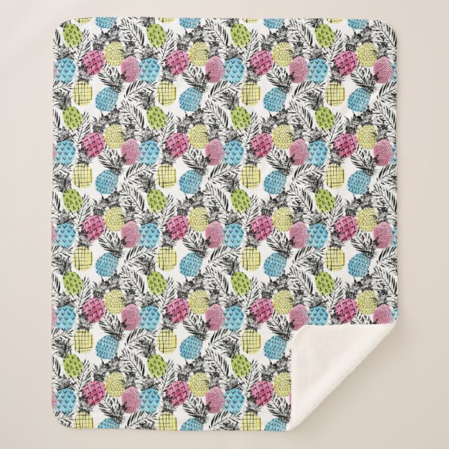 Couverture Sherpa Palmiers de Grunge (Devant)