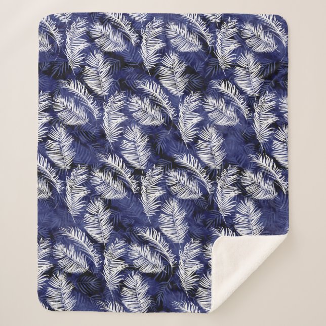 Couverture Sherpa Palms d'Indigo (Devant)