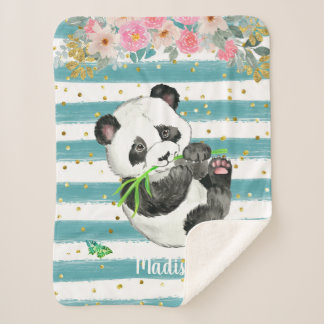 Couverture Sherpa Panda Sherpa Blanket personnalisée pour bébé adora