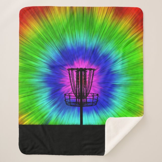 Couverture Sherpa Panier de golf Tie Dye Disk (Devant)