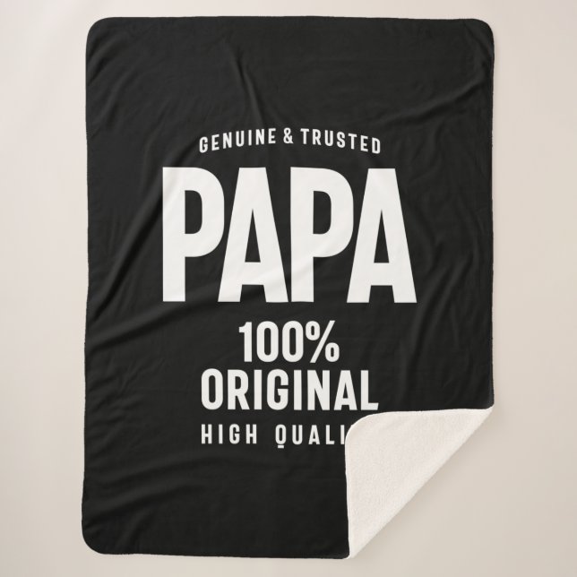 Couverture Sherpa Papa authentique et fiable | Cadeau Père (Devant)
