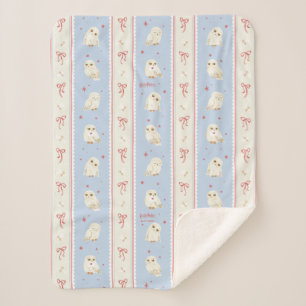 Couverture Sherpa Papier à lettres Chouette Hedwige à rayures