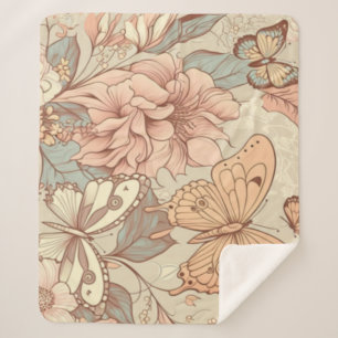 Couverture Sherpa Papier de papier de mouchoir et de fleurs