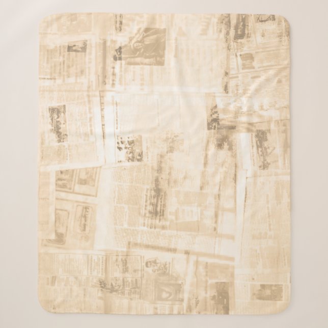 Couverture Sherpa Papier écaillé : vieil arrière - plan de journal. (Devant)