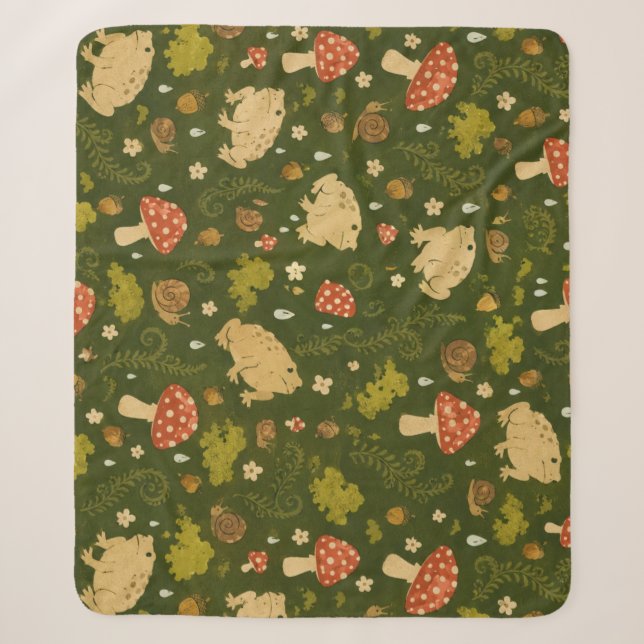 Couverture Sherpa Papier peint à motif continu de champignon crapaud (Devant)