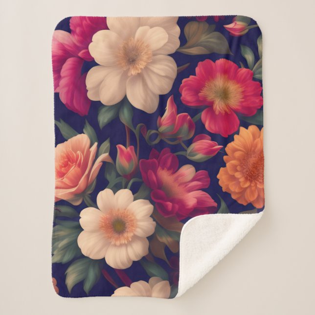 Couverture Sherpa Papier peint à motifs floraux (Devant)