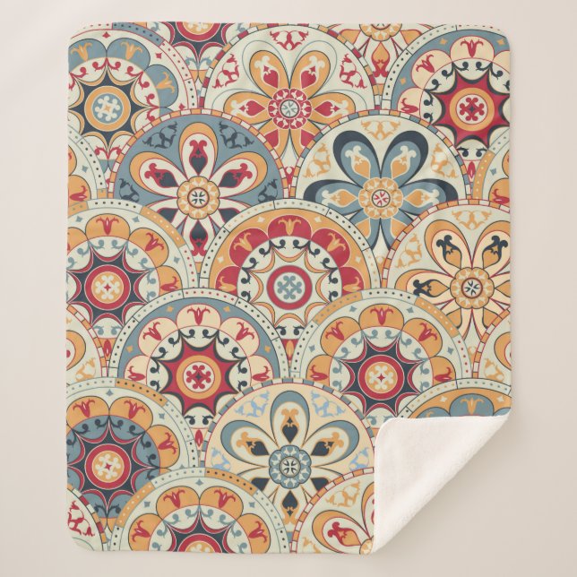 Couverture Sherpa Papier peint abstrait sans couture avec cercles co (Devant)