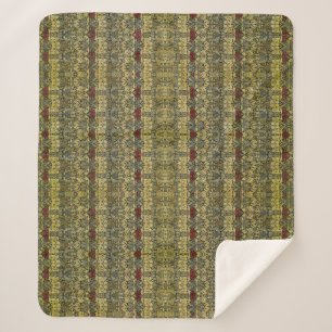 Couverture Sherpa Papier Peint Vintage Tulipe Rose Or William Morris