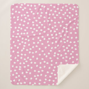 Couverture Sherpa Papier Polka Dot Enveloppant Rose