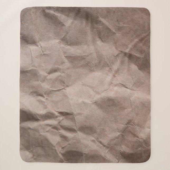 Couverture Sherpa Papier Rustique Crumpled : Texture Vintage (Devant)