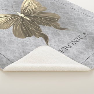 Couverture Sherpa Papillon à bijoux en or