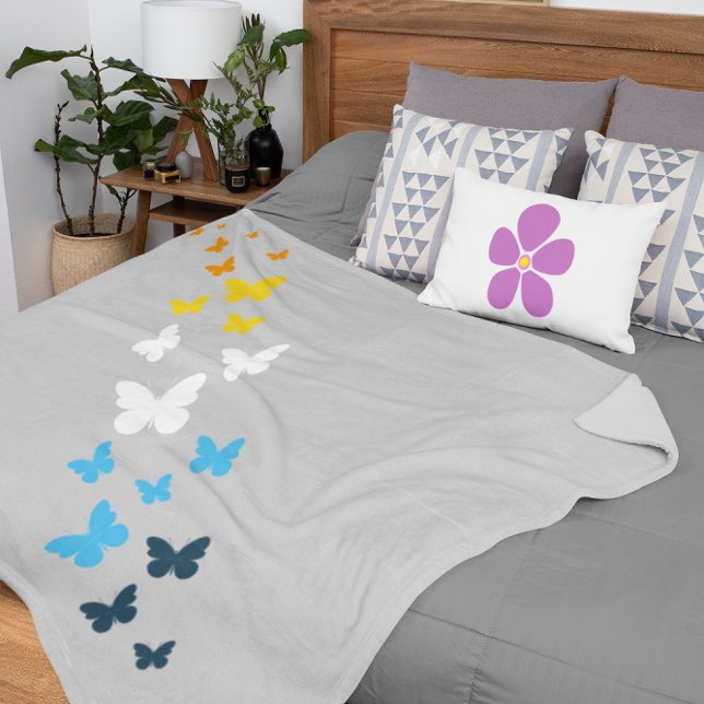 Couverture Sherpa Papillon AroAce Fierté - Couleurs du Drapeau AroAc (Créateur téléchargé)