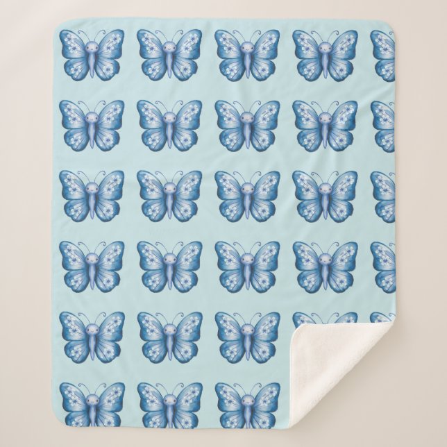 Couverture Sherpa Papillon bleu (Devant)