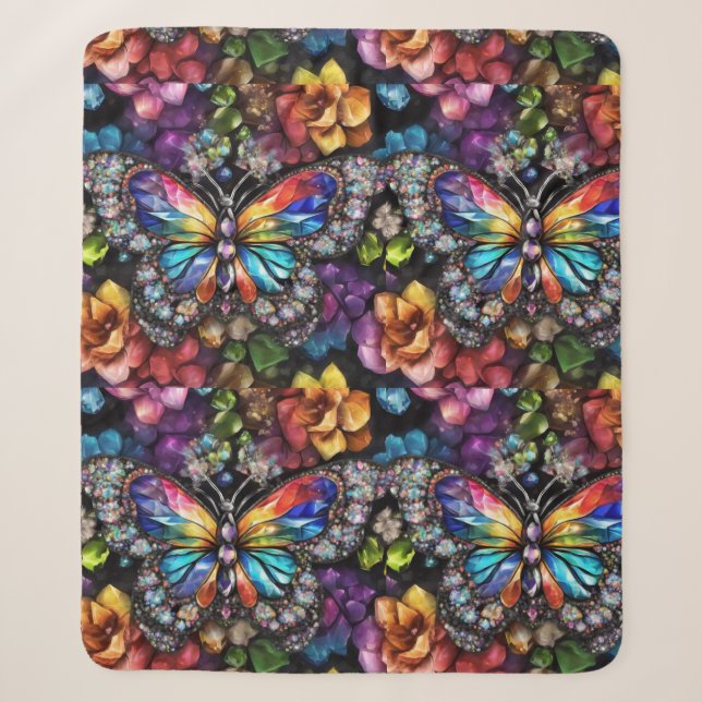 Couverture Sherpa Papillon brillant (Devant)
