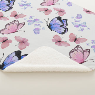 Couverture Sherpa Papillon Cottagecore Enfant Confortable