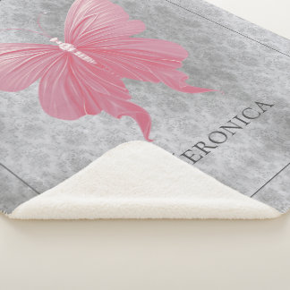 Couverture Sherpa Papillon rose bijoux