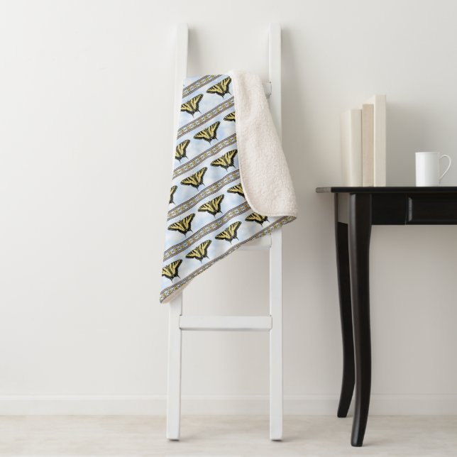 Couverture Sherpa Papillon Swallowtail Jaune du Sud-Ouest Grand (En situation)