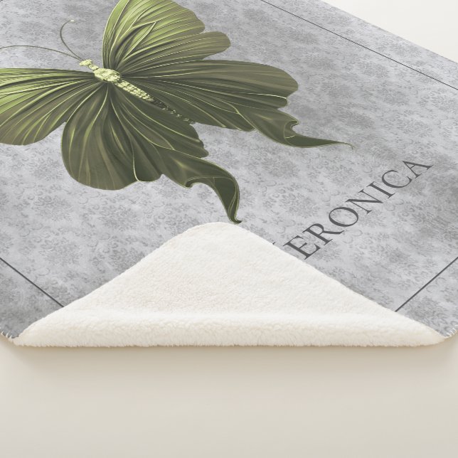 Couverture Sherpa Papillon vert bijoux (3/4)