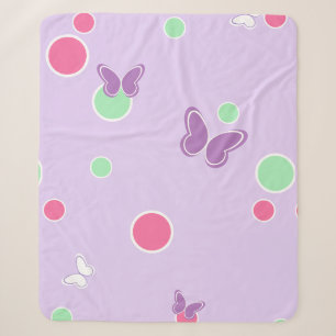 Couverture Sherpa papillons doux et pois