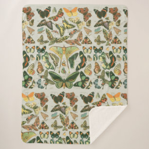 Couverture Sherpa Papillons Vintages papillons d'antiquités Art