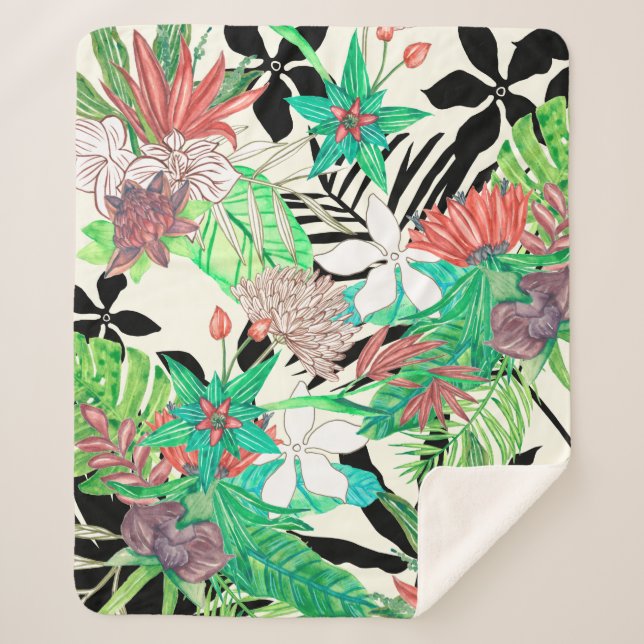 Couverture Sherpa Paradis floral II (Devant)