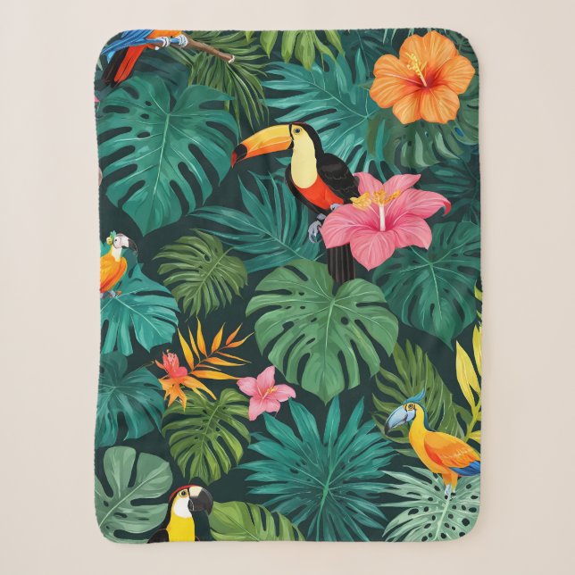 Couverture Sherpa Paradis tropical Motif de la jungle (Devant)