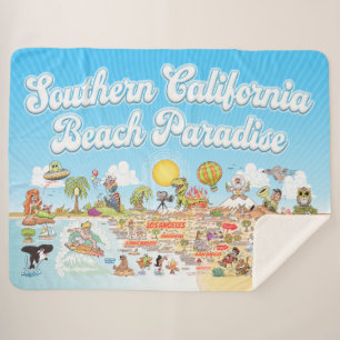 Couverture Sherpa Paradise de la plage de Californie du Sud