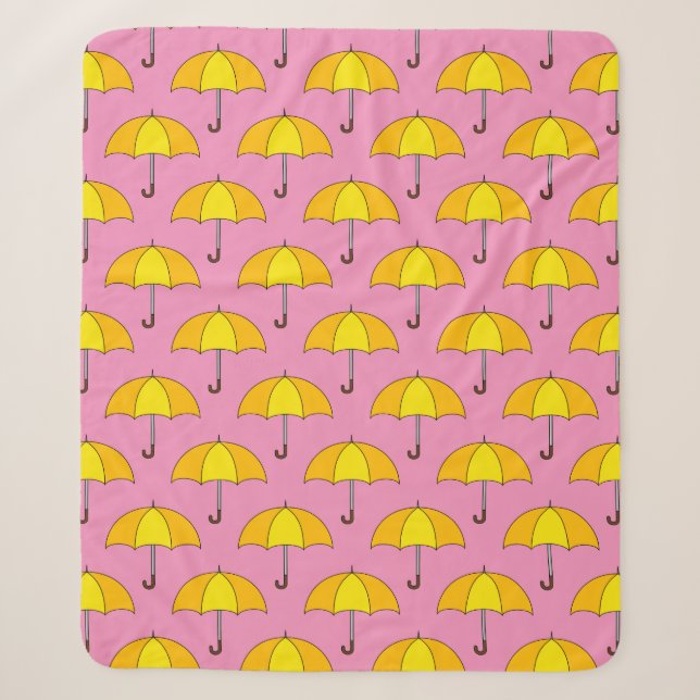 Couverture Sherpa Parapluie Jaune (Devant)