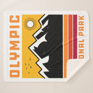 Couverture Sherpa Parc national olympique Vintage Washington Souveni