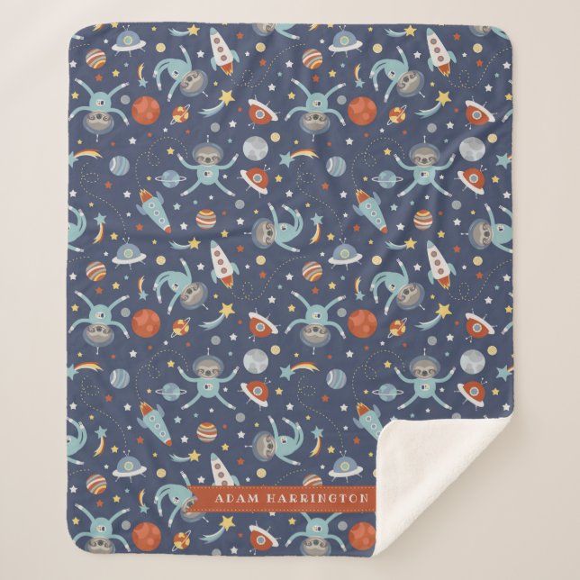 Couverture Sherpa Paresses de l'espace - nom fait sur commande (Devant)