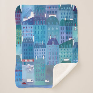 Couverture Sherpa Paris bleu