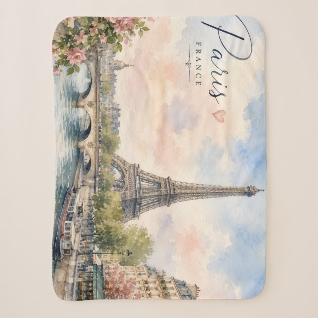 Couverture Sherpa Paris France Tour Eiffel rivière seine  (Devant)