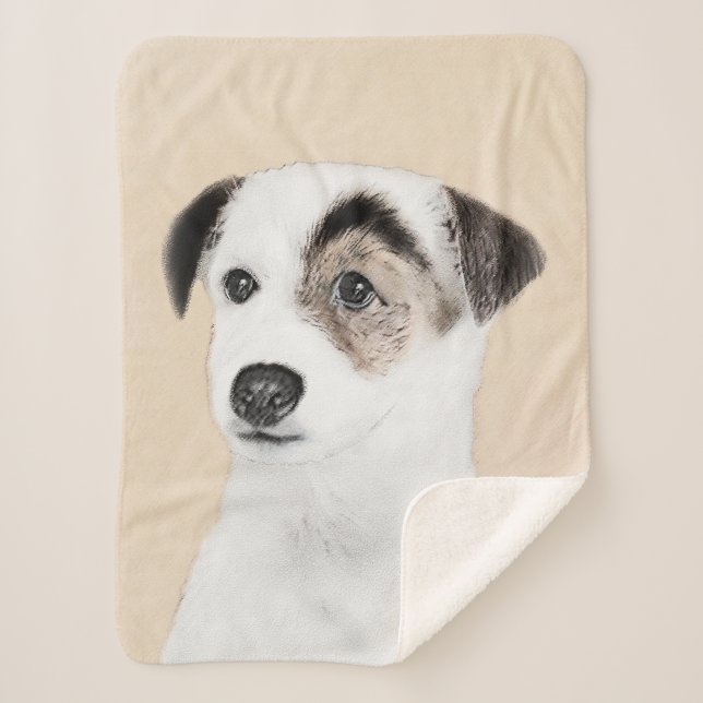 Couverture Sherpa Parson Jack Russell Terrier Peinture - Chien Art (Devant)