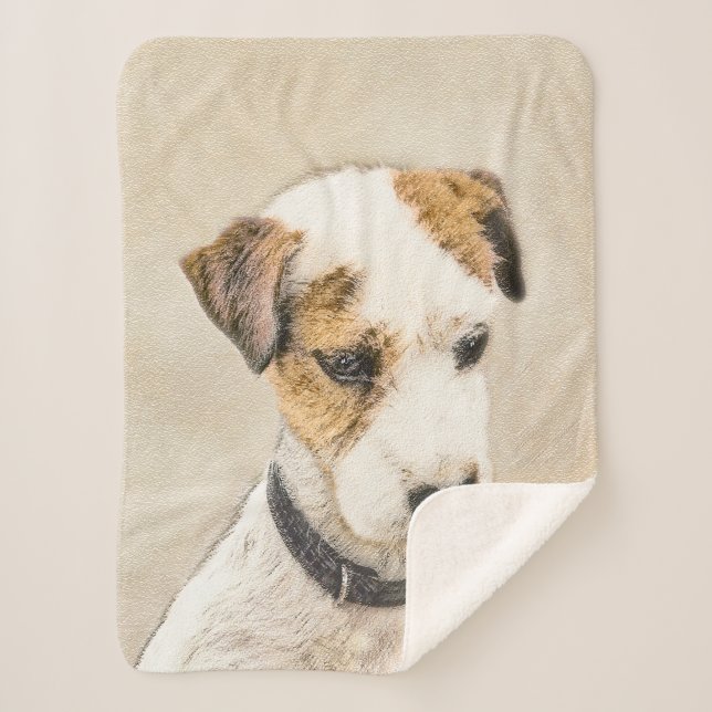 Couverture Sherpa Parson Jack Russell Terrier Peinture - Chien Art (Devant)