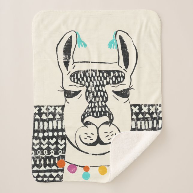 Couverture Sherpa Parti Llama - Portrait (Devant)