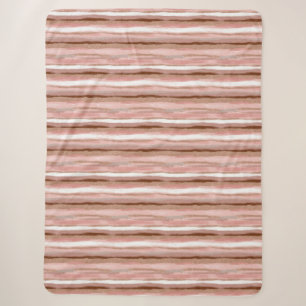 Couverture Sherpa Parties scintillant or rayé rose Sherpa Blanket